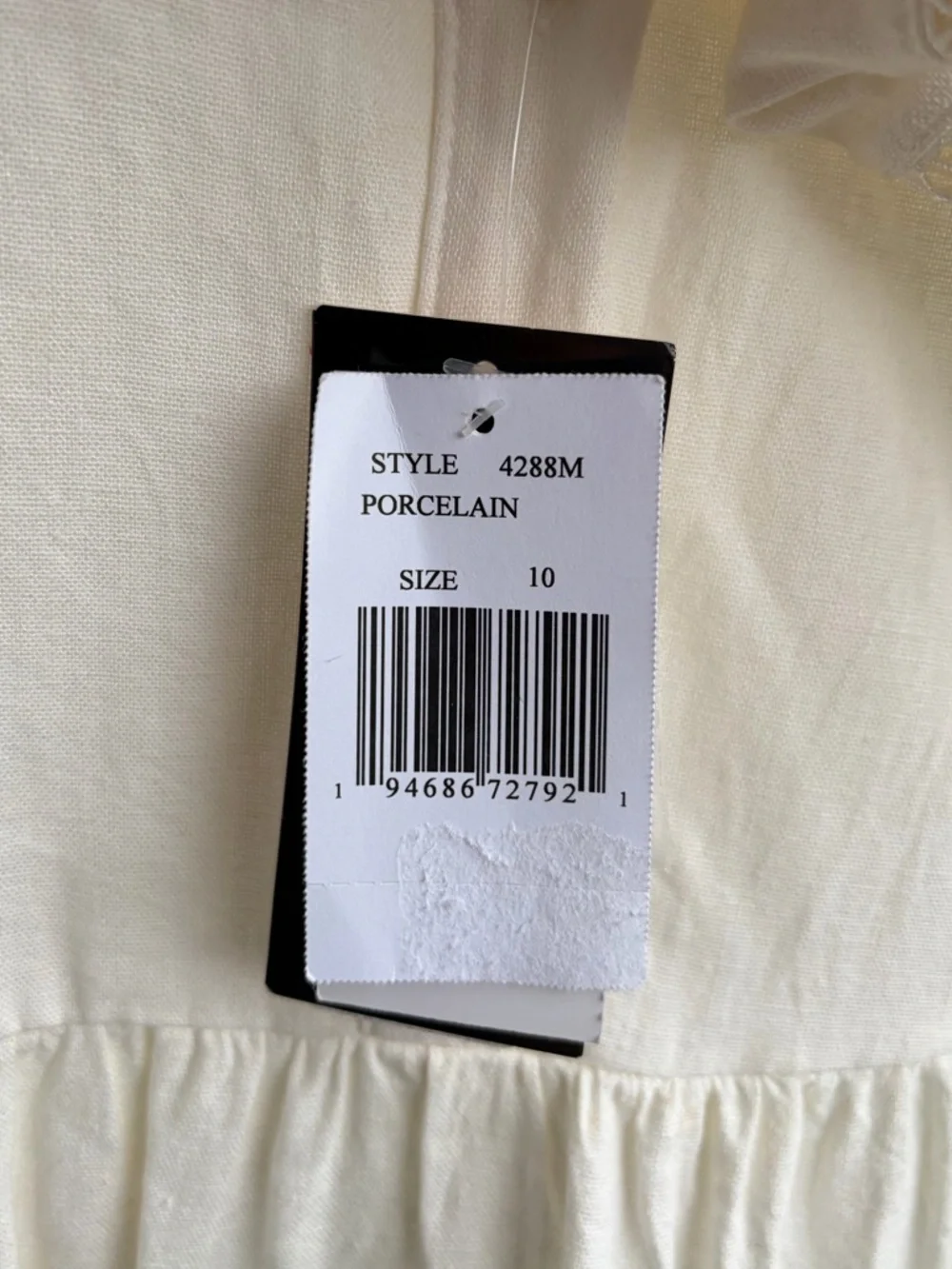 🆕 Taylor Porcelain White Linen Blend Tiered Dress Size 10, 12 Boho Mini Dress - Picture 14 of 17